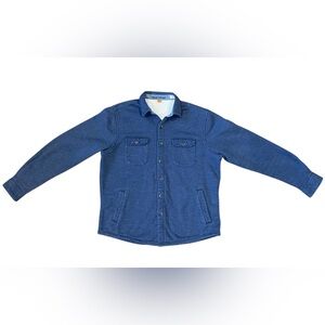 Tailor Vintage Men’s Sherpa Fleece Shirt Jacket Puretec Cool Heather Navy Size L
